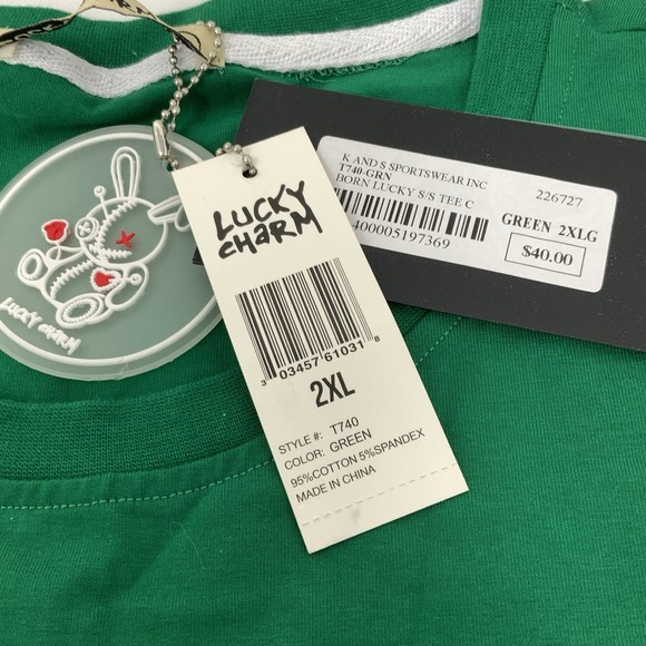 BKYS Lucky Charm T-Shirt Men's 2XL Exclusive Embroidered Green Bunny Famous - Picture 8 of 14